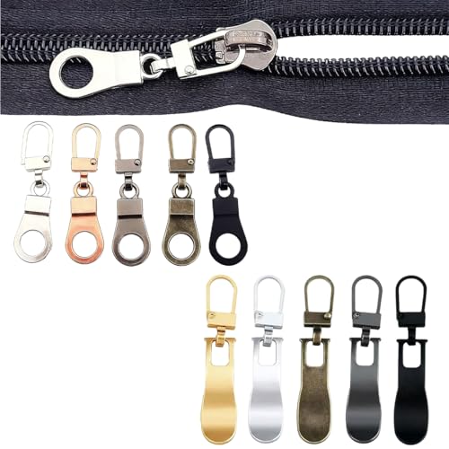OIXEYA Cremallera Reparación 10PCS Kit Reparacion Cremalleras Repuestos de Cremallera, Kit Universal de Reparación para Ropa, Mochilas, Equipaje, Sacos de dormir (A)