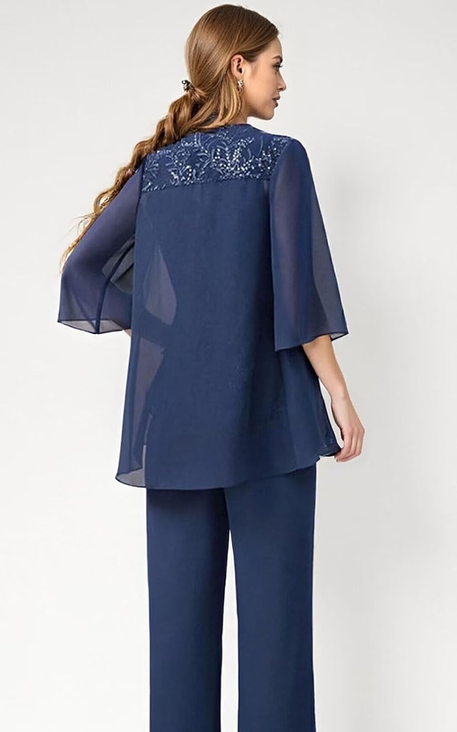 Chiffon Appliques Mother of The Bride Pant Suits 3 Pieces Women Formal Wedding Dress with Jacket - Image 5