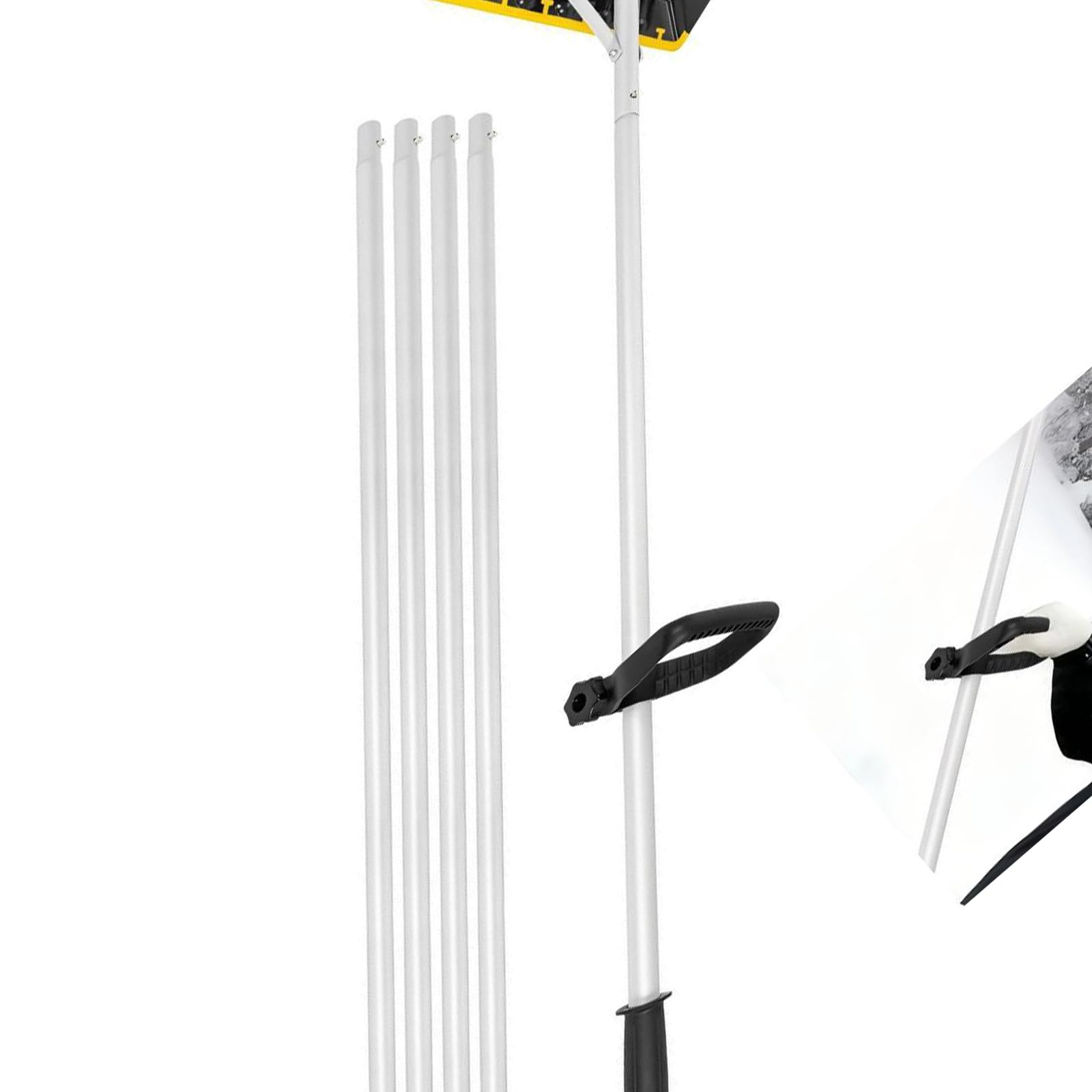 Kaeltsyn Multicolor Snow Scraper With Aluminum Shaft For Efficient Debris Removal On Panels Needle And Snow Scuffle
