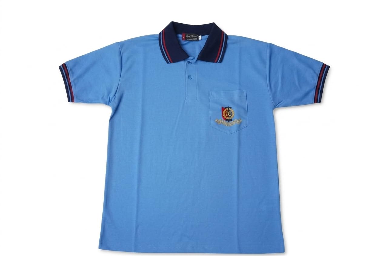 sarva mart men's ncc polo t-shirt – light blue national cadet corps uniform shirt – short sleeve tactical polo for cadets
