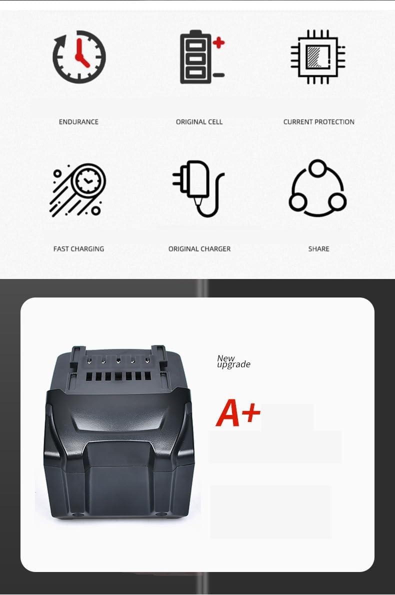 Lithium Ion Replacement Battery for Metabo HPT 18V～36V / 6.0Ah,MTB18B,BS18LT,SB18LT,SSW18L Metabo 18V Cordless Power Tools（6000mah） 1 Pack