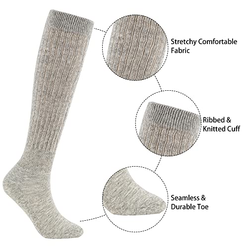 Image of Zando Slouch Socks for Women - 80s 90s Knee High Scrunch Socks Soft Long Stacked Boot Sock Warm Winter Sock Daily Wear