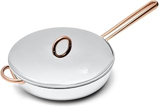 Deep Cut 3-Quart Stainless Steel Sauté Pan | Hybrid Skillet & Sauté Pan with Sloped Sides, Welded Handles | Induction & Oven Safe, Dishwasher Friendly