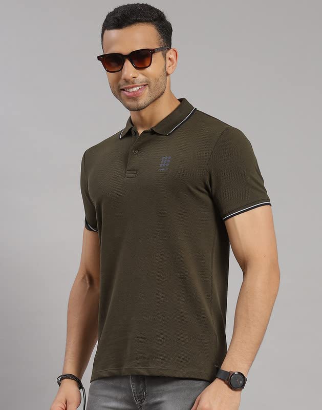 Image of ROCK.IT Men's Solid Slim Fit T-Shirt