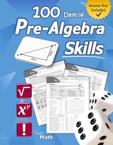 Pre-Algebra Skills: (Grades 6-8) Middle School Math Workbook (Prealgebra: Exponents, Roots, Ratios, Proportions, Negative Numbers, Coordinate Planes, ... & Statistics) &ndash; Ages 11-15 (With Answer Key)