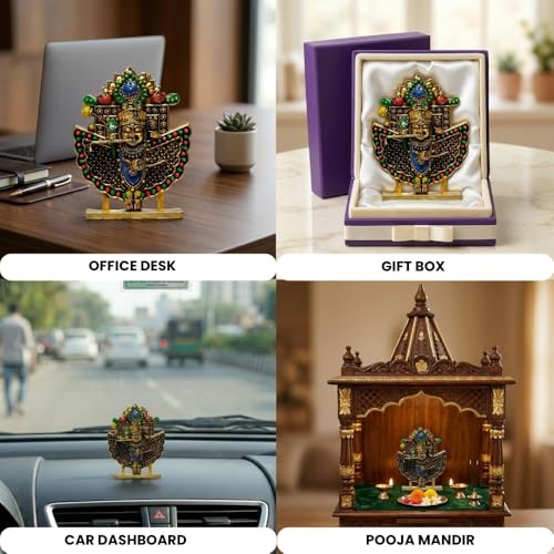 Image of VAMA Multicolor Sanwariya Seth Murti Siddh Siddh at Ujjain - Grace & Prosperity Idol | Lord Krishna Idol | Shrinathji Murti | Decorative Pooja Item for Home, Mandir & Gifting | Shrinathji Idol