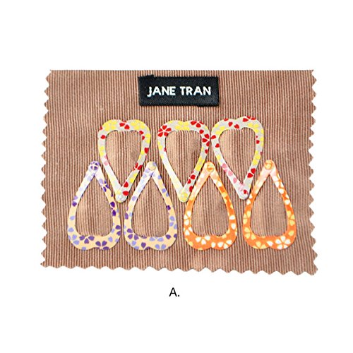 Jane Tran Flower Print Heart Clip Set