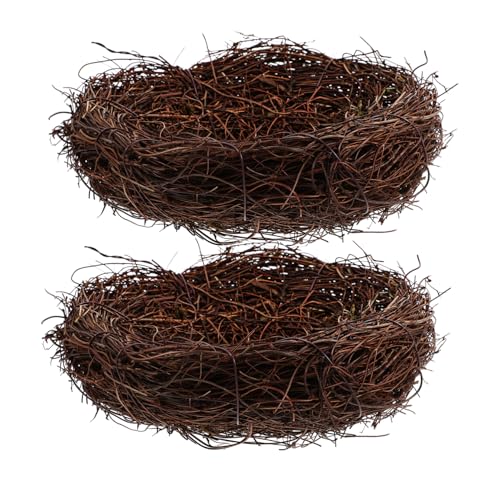 Alipis 2Pcs Decorative Bird Nest Ornament Stylish Rattan Bird Nest Pendant for Home Decor Garden Lawn and Balcony Unique Household Accessory
