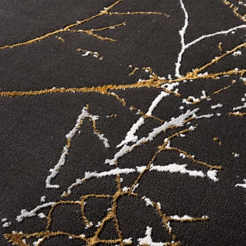 Tapete Negro Abstracto Moderno 4x6 LUXE WEAVERS miniatura 2