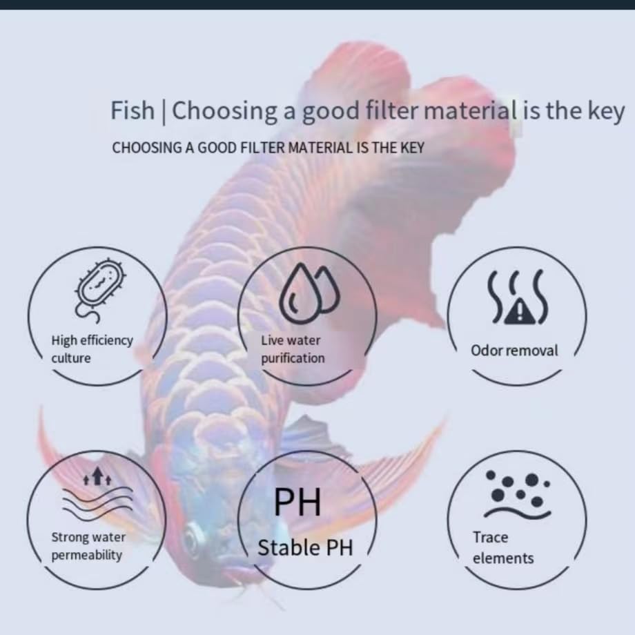 Image of Filter Media,Bio Media for Aquarium Sump Filter Ceramic Rings Activated Carbon Bio Balls Freshwater Marine Biological Filter Media 1lb with Mesh Bag Bio Balls Ceramic Rings Set