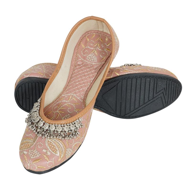 Women Ethnic Rajasthani Embroidery with Payal Punjabi Mojari's Shoe Juti Jutti’s-image-13