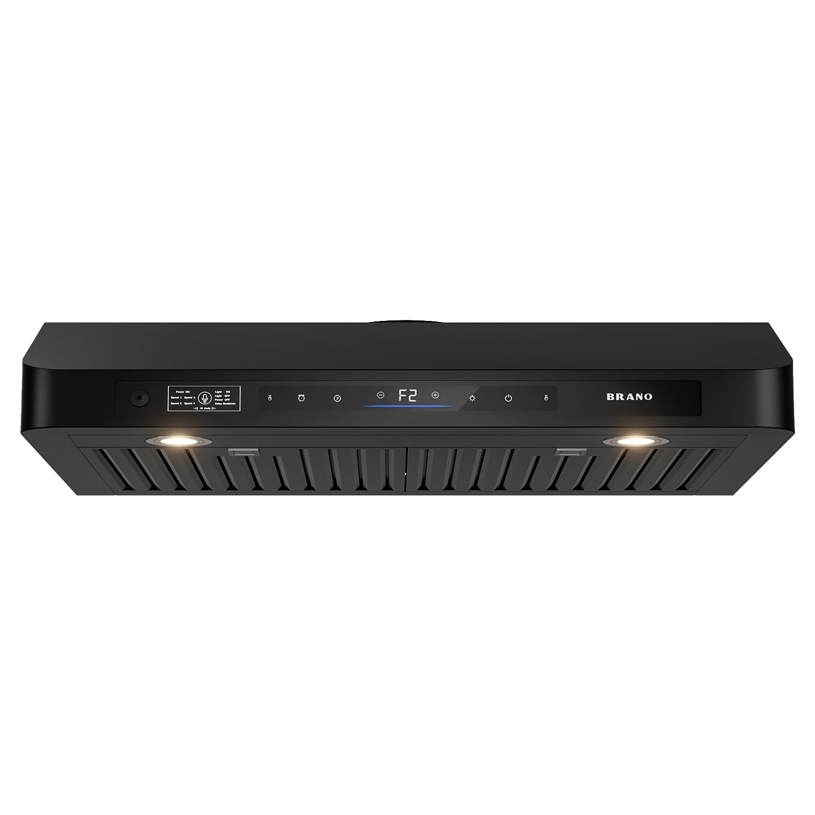 BRANO 30 Inch Under Cabinet Range Hood with Voice/Gesture/Touch Control, 900 CFM Kitchen Hood with 4-Speed Exhaust Fan, Stainless Steel Stove Hood with LED Lights, Baffle Filters