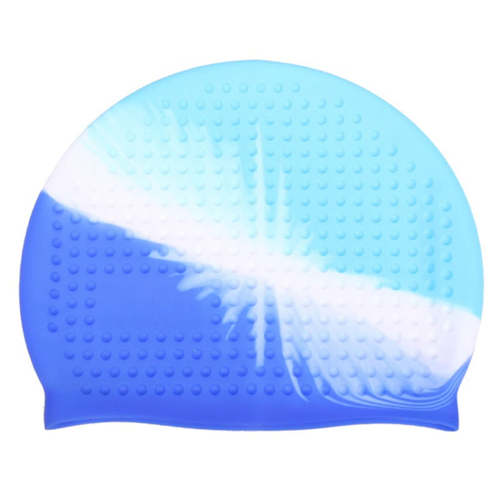 Bonnet de bain grand bonnet de bain imperméable en silicone pour cheveux longs, protection des oreilles, bonnet à bulles d'eau pour femmes et hommes badmuts
