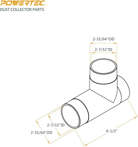 Miniatura 5 de POWERTEC 70180V Colección de polvo de 2-12 pulgadas 1 paquete