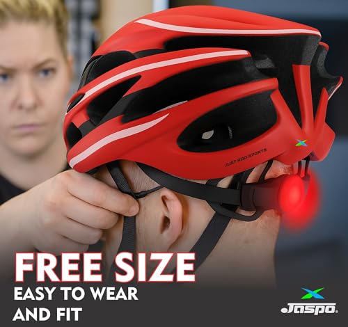 Image of Jaspo Avion Skating & Cycling Helmet for Adults & Teens (Age 13+), Polycarbonate Material, EPS Foam, Universal Fit for All (58-62 cm) |Ventilated Helmet for Men & Women (Red & Black)