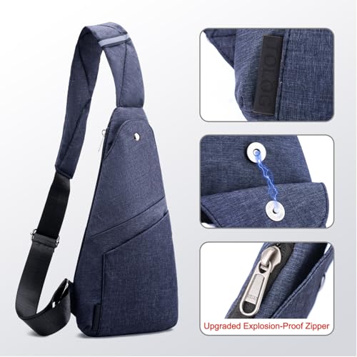 Image of Slim Anti Theft Sling Bag Small Travel Pack Pickpocket Proof Crossbody Bag | Anti Theft(RFID Blocking & Zipper Lockable)Flat Anti Pickpocket Bag Travel Pouch Passport Bag Secure Shoulder for Men Women