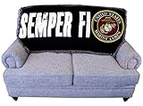 Pure Country Weavers US Marine Corps - Semper Fi Emblem Blanket - Gift Military Tapestry Throw for Back of Couch or Sofa - Woven from Cotton - Made in The USA (61x36)