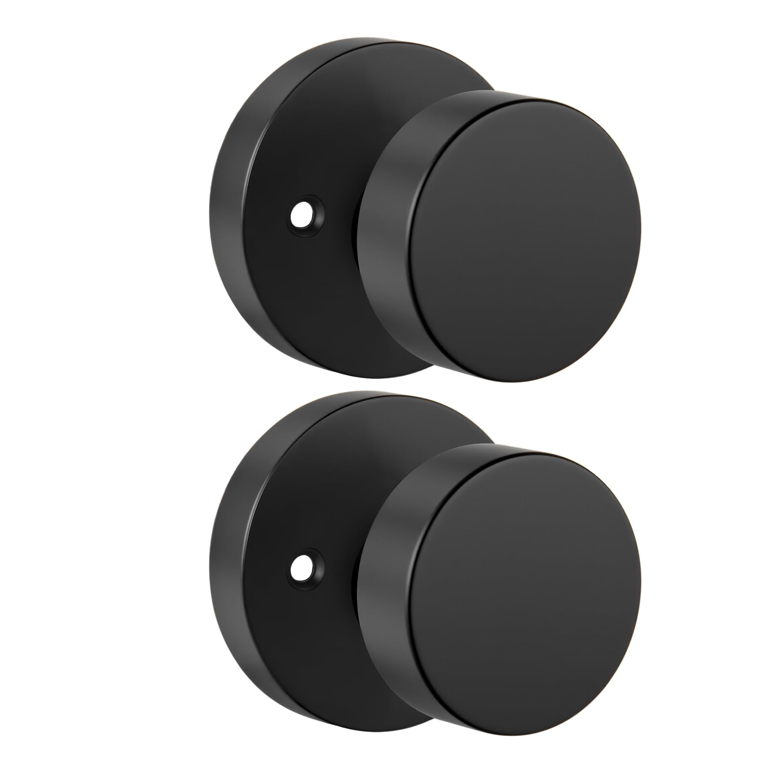 Photo 1 of Goldenwarm Black Door Knob Dummy, Zinc Alloy Keyless Matte Black Door Knobs for Closet and Bifold - Single Side Non Turning (1 Pack/2 Pieces)