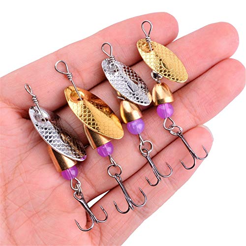 HXDY 10 Tipi di Esche con Paillettes Rotanti