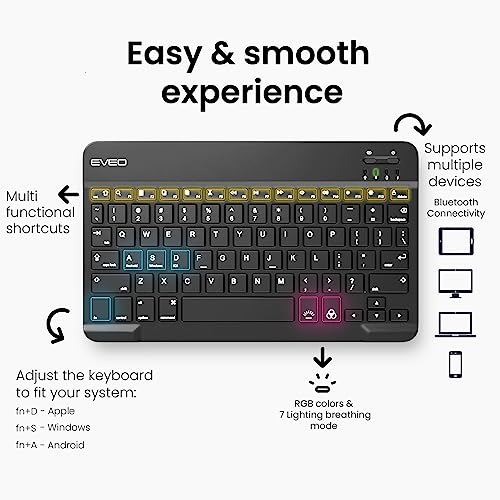 EVEO iPad Case with Keyboard - iPad Case with Keyboard iPad Case iPad Keyboard case iPad case, Built-in Pencil Holder - Image 8