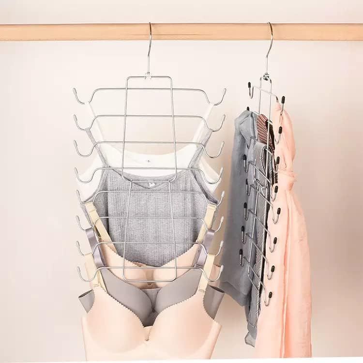 TORO Tank Tops Hanger Bra Hangers Space Saving Hanger Metal Folding Closet Organizer for Tank Tops, Cami, Bras, Bathing Suits, Belts, Ties (Pack of 01)