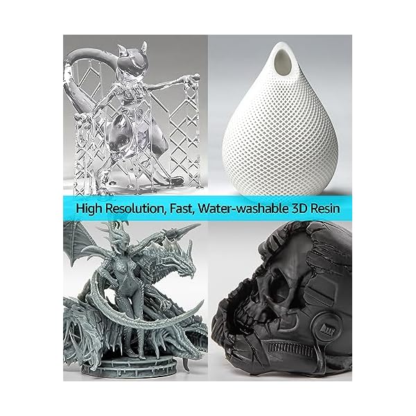 SuperFast 8K RÃ©sine d'imprimante 3D lavable Ã  l'eau, impression 50 um en 0,5 sec, FabriquÃ©e en CorÃ©e par 3DMaterials (1000g, Transparent) – Image 5