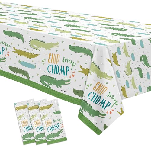 Alligator Party Decorations Tablecloth, 3pcs Disposable Alligator...