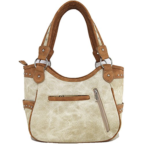 Western Style Rhinestone Cross Tote Concealed Carry Purse Laser Cut Handbag Women Shoulder Bag Wallet Set4