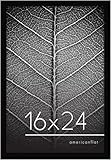 Americanflat 16x24 Poster Frame with Polished Plexiglass - Black Picture Frame - Wide Photo Frames Made of Engineered Wood for Vertical or Horizontal Wall Display - Epic Collection - Black