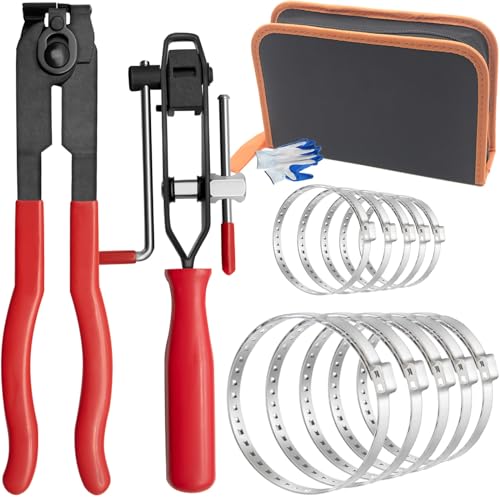 Zzyyldu CV Joint Clamp Pliers Atv Axle Boot Clamp Pliers Cv Boot Banding Tool With 10 Crimp Bands - Ear Type Extension For Most Cars