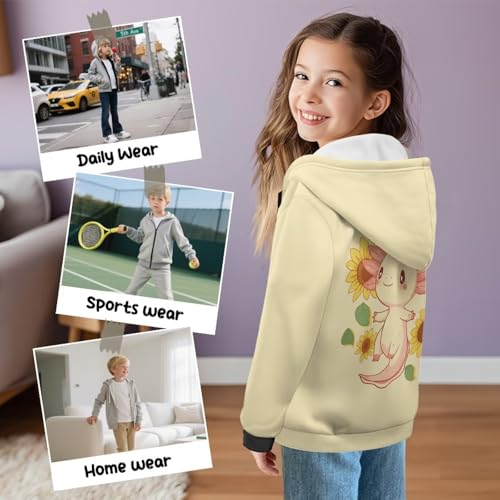 Girls' Full-Zip Hoodie Sweatshirt Soft Fabric Long Sleeve Lightweight Cozy Jacket with Pockets4