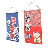 CAXUSD 2stücke Japanische Restaurant Flaggen Banner Im Japanischen Stil Für Dekoration Von Izakaya Und Esslokalen Für Innen Und Außenbereich