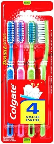 Colgate Double Action Toothbrush 4-Piece Set, Medium