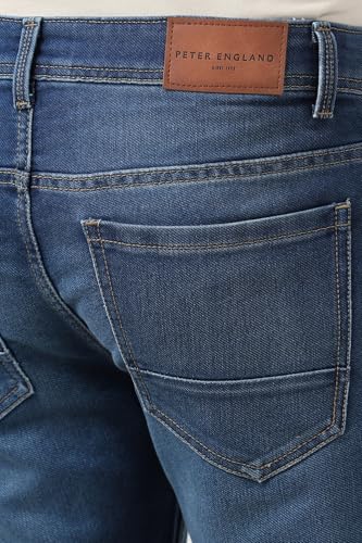 Image of Peter England Men's Slim Tapered Jeans | Denim | Premium | Modern Fit