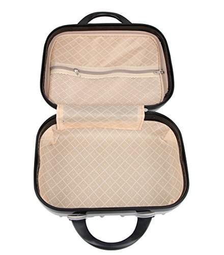 Genda 2Archer Kleine Kosmetikkoffer Hard Shell Handgepäck Reise Schönheittasche (Champagner) – Bild 3