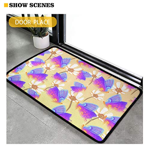 Doginthehole T-KEA11850D28-1 Floral Door Mat Kitchen Mat Welcome Doormat Kitchen Rugs Non-Slip Rubber Mat Comfort Floor Mats Doormat Bathroom Runner Area Rug Carpet thumb #4