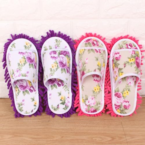Zapatillas de microfibra de chenilla lavables pack de 2 pares para limpieza de suelos 7