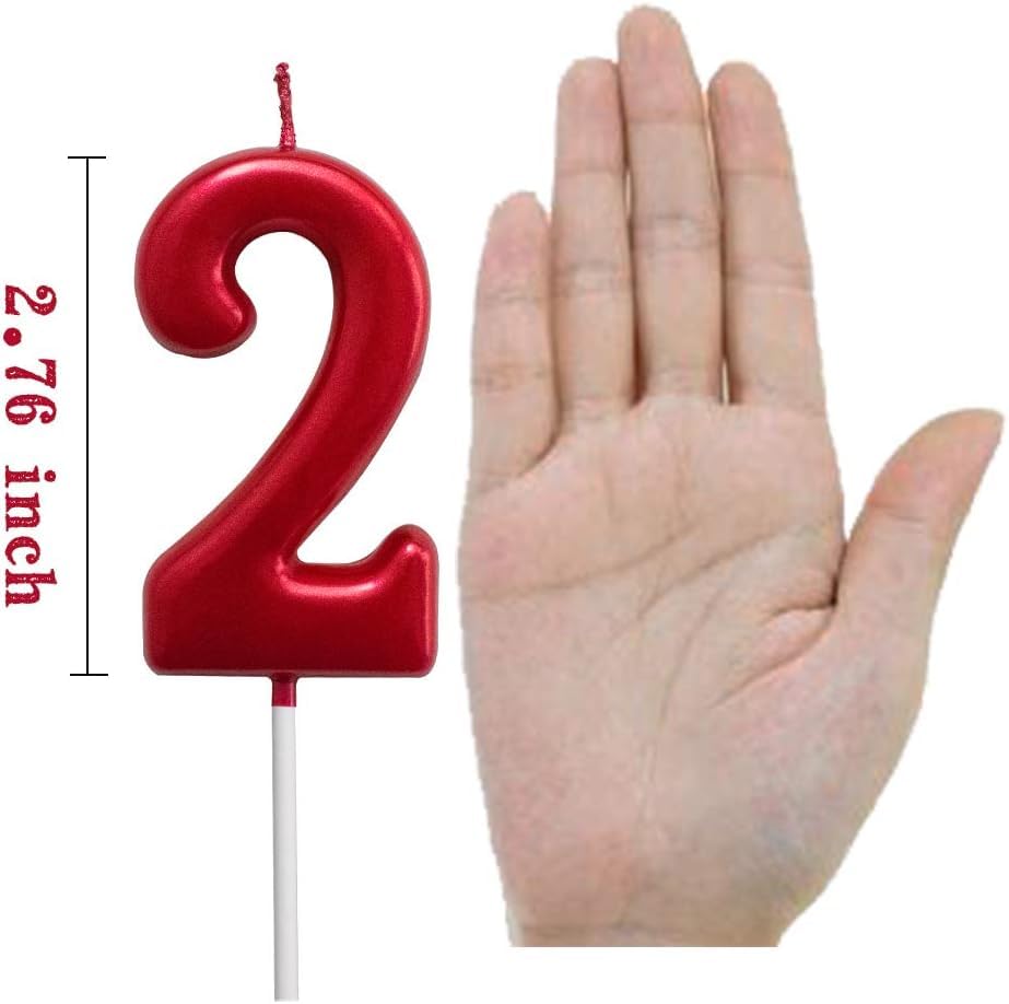 candle✣candle 　no2 Amazon.com: Red Birthday Candles 2 Candle 2nd Two Years Cake