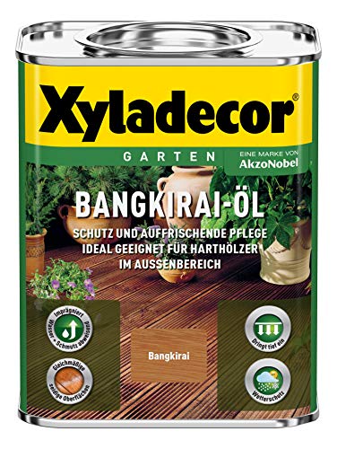 Xyladecor Bangkirai-Öl, Geruchsmildes Pflegeöl zum Schutz und Auffrischung von Bangkirai-Holz im Außenbereich, 750 ml