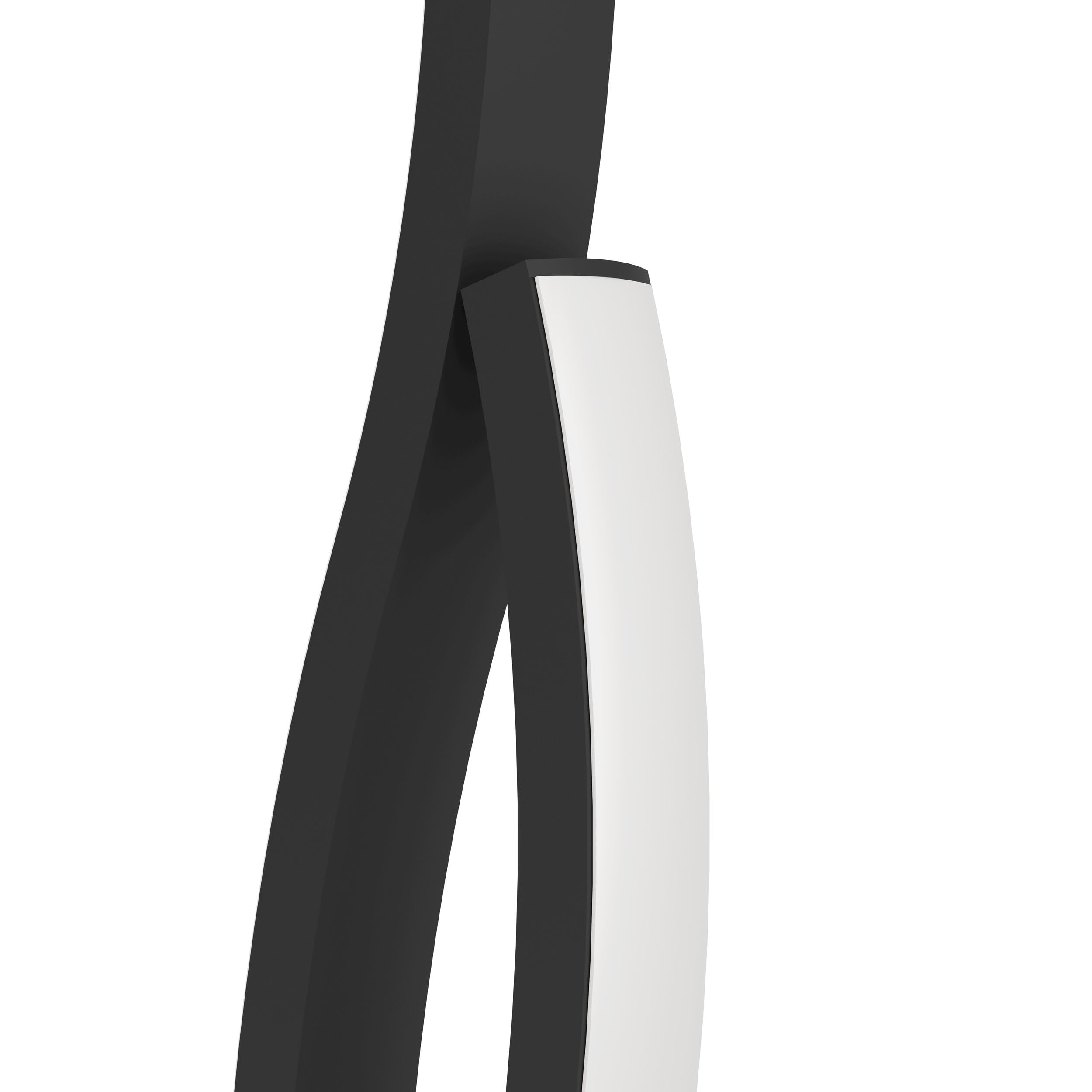 Eglo Grisolia Lámpara LED para mesita de noche, curvada, decoración | de habitación, dormitorio, salón, lámpara de metal y plástico en negro, blanco neutro, 45,5 cm