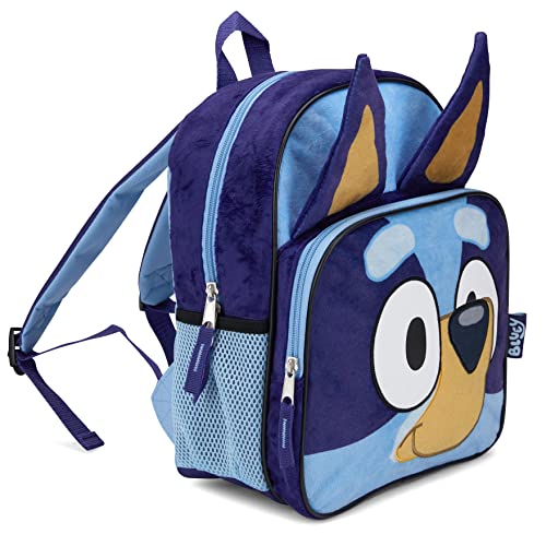 Bluey Backpack For Girls & Boys For Kindergarten & Elementary School, 12 Inch, Plush With 3D Ears & Appliques, Adjustable Straps & Padded Back, Lightweight Travel Bag For Kids #TOP1