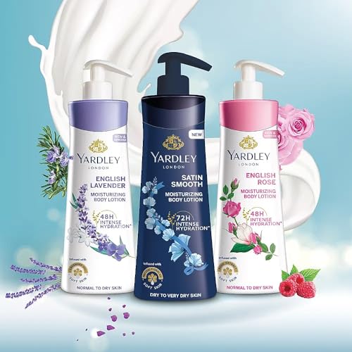 Image of Yardley London Satin Smooth Moisturizing Body Lotion 72H Intense Hydration Infused With Natural Floral Oil Soft Skin Dry To Very Dry Skin 400ml