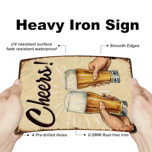 SUPERDANT Cheers Metal Tin Sign, 20x30cm, Vintage Art Sign, Retro Metal Poster, Wall Decor Plaque Sign, colorful - Image 4