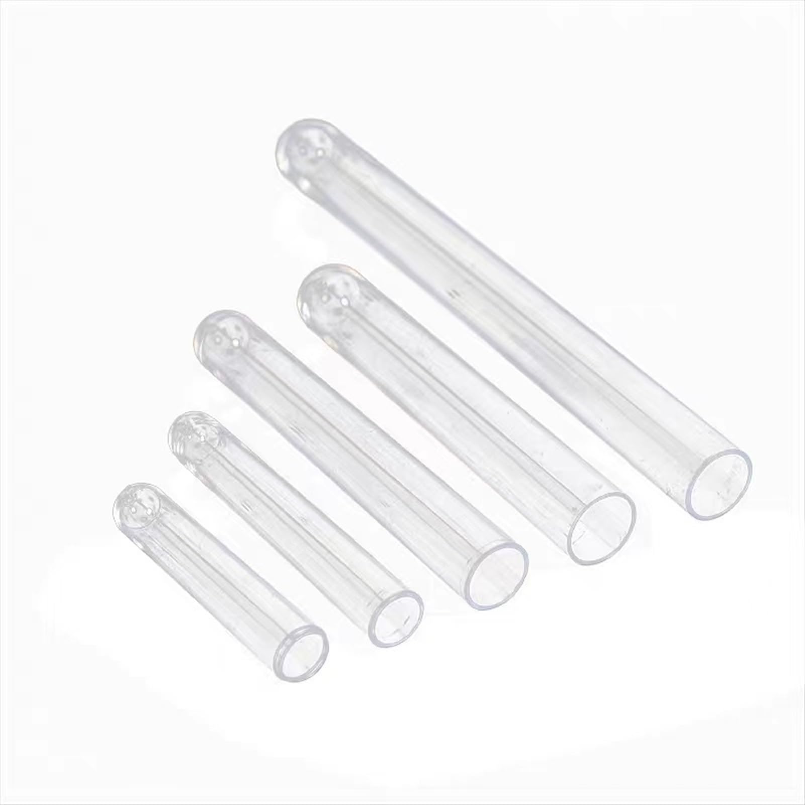 300 szt./opakowanie 15 x 100 mm przezroczysta plastikowa probówka z korkiem spód w kształcie litery U do materiałów laboratoryjnych biurowych, fiolka na upominki ślubne
