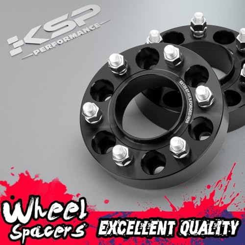 Image of KSP 6x135 to 6x135 Wheel Spacers for F150, 1.5in 38mm Hubcentric 6 Lug Wheel Adapters for 2015-2026 F150 Expedition,Navigator with M14x1.5 Studs and 87.1mm Hub Bore, 4pcs Black