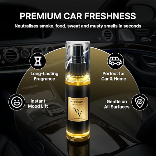 Image of Luxury Black Amber Car Perfume Spray - Long Lasting Car Fragrance (50ml) | Long Lasting Car Fragrance for Premium Vehicles | Best Car Perfume for Luxury Cars | Odor Neutralization Luxury Perfumes