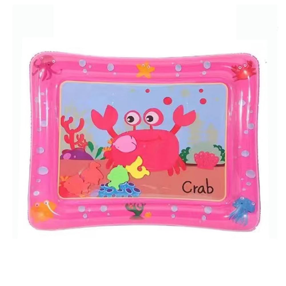 Cat Induction Water Play Mat Lying Game Mat Thickened Cat Induction Water Play Mat Cat Summer Induction Water Play Mat Suitable for Indoor and Outdoor Use Toys (Pink Crab)