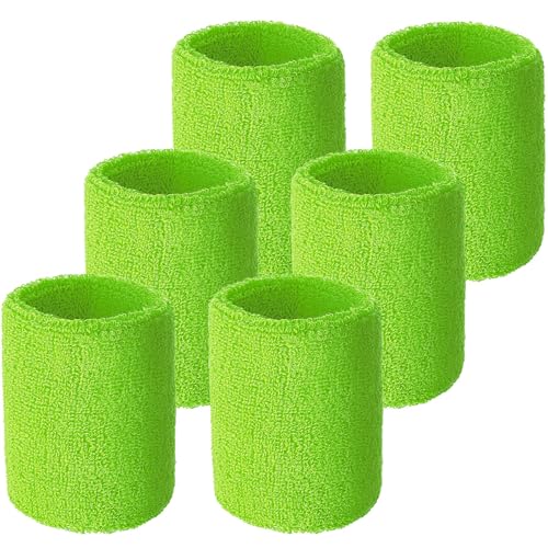 Image of Willbond Wrist Sweatbands, Sports Sweatbands for Competition, Sweat Absorbent, for Basketball, Tennis, Football, Running and Work (Pack of 6)