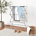 Amazon Basics Porte-linge pliable Portable Sac de séchage pour l'intérieur Air Vêtements de séchage, 29.4 x 14.8 x 41.9 pouces (LxWxH), Argent Chrome