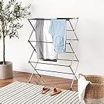 Amazon Basics Foldable Portable Laundry Drying Rack for Indoor Air Drying Clothing, 14.5 x 29.5 x 41.8 inches (LxWxH), Chrome Silver - Image 2